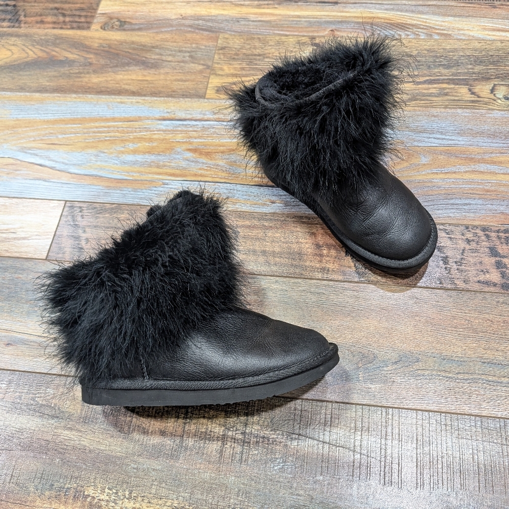Australia Luxe Collective Mongol Short Suede Boots Black Size 7